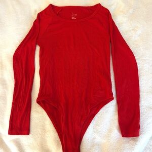 a new day Red Long Sleeve Bodysuit